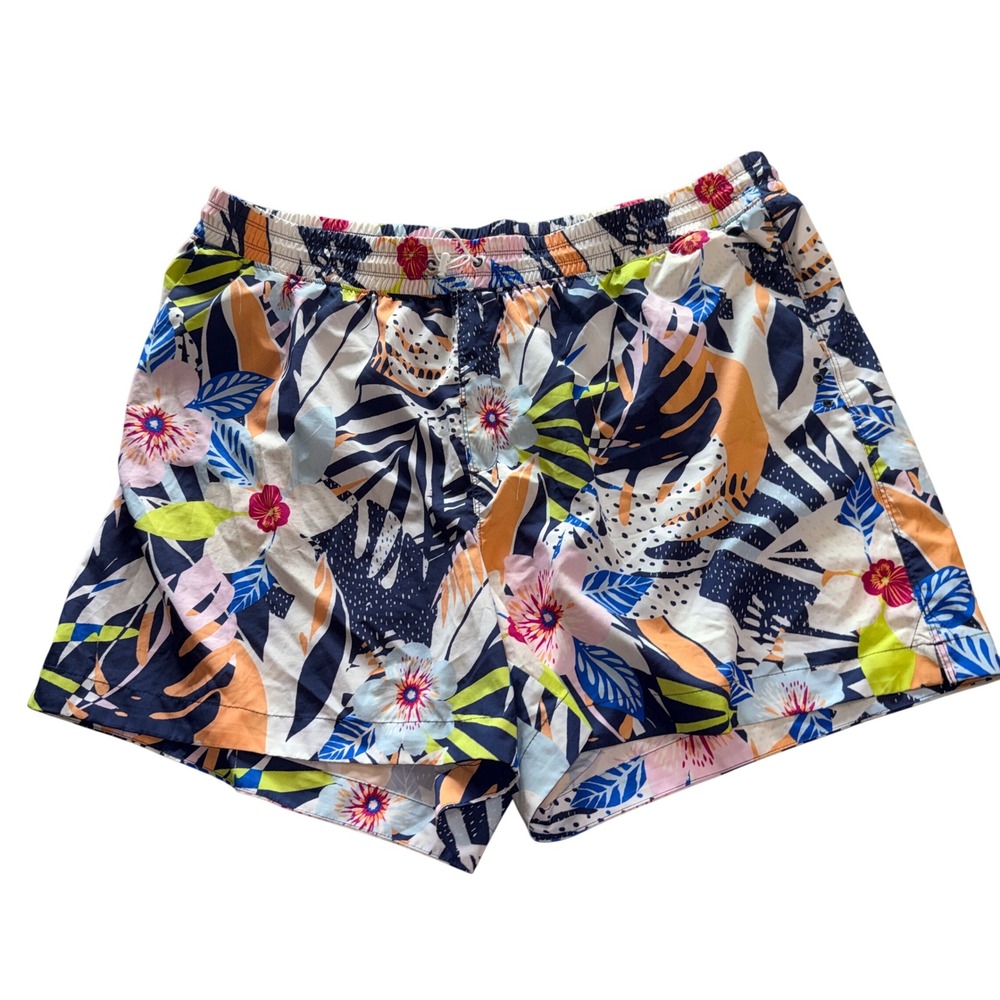 Old Navy Active Shorts XXL Multi Tropical Floral StretchTech Bungee Waist